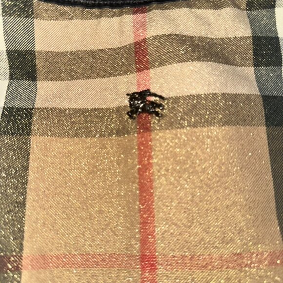 Burberry Metallic Nova Check Hobo Bag w/ black leather accents - Picture 2 of 13